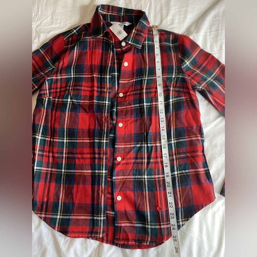 OLD NAVY Top Womens S Classic Shirt Flannel Tartan Plaid Button Front Cotton Red - Picture 6 of 7